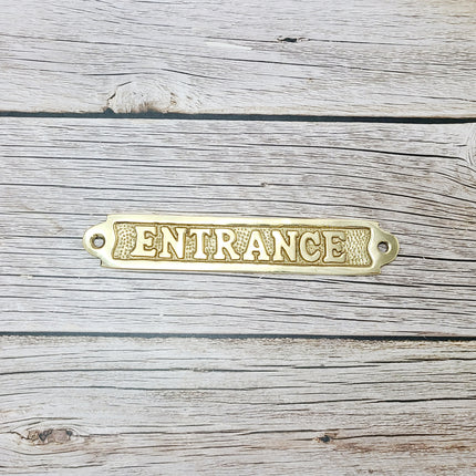Entrance Sign, Entrance Signage, Brass Entrance Sign, Nautical Decor - Pink Horse Florida