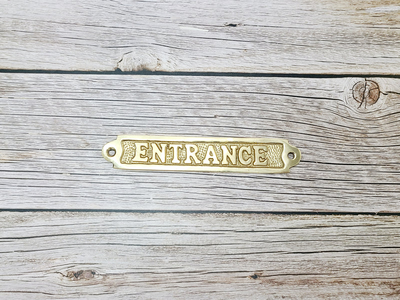 Entrance Sign, Entrance Signage, Brass Entrance Sign, Nautical Decor - Pink Horse Florida