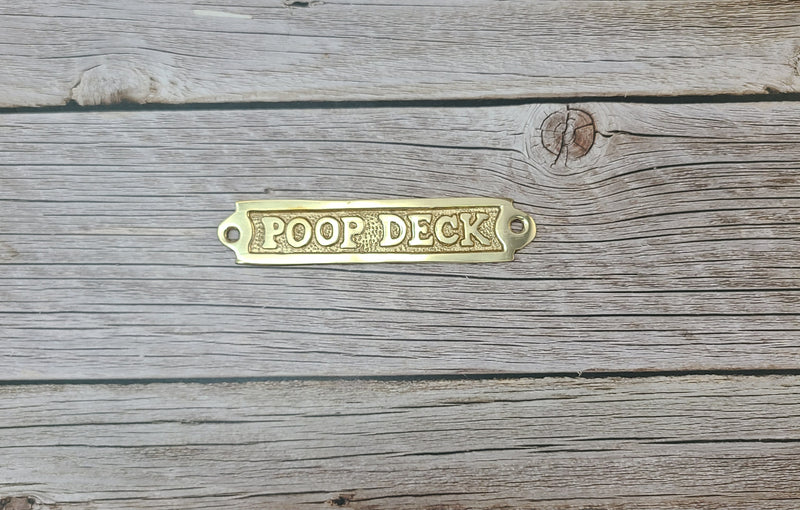 Poop Deck Sign, Wall Sign, Funny Bathroom or Nursery Decor, Nautical Decor - Pink Horse Florida