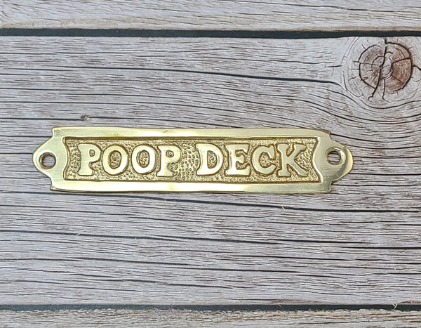Poop Deck Sign, Wall Sign, Funny Bathroom or Nursery Decor, Nautical Decor - Pink Horse Florida