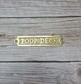 Poop Deck Sign, Wall Sign, Funny Bathroom or Nursery Decor, Nautical Decor - Pink Horse Florida