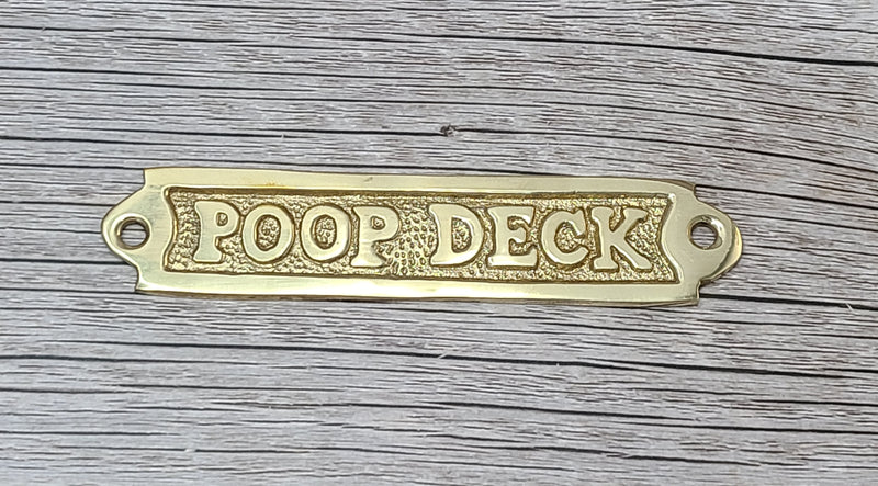 Poop Deck Sign, Wall Sign, Funny Bathroom or Nursery Decor, Nautical Decor - Pink Horse Florida