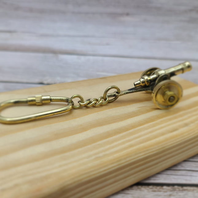 Cannon Keychain, Cannon Keyring, Antique Reproduction Brass Keychain, Nautical Keychain - Pink Horse Florida
