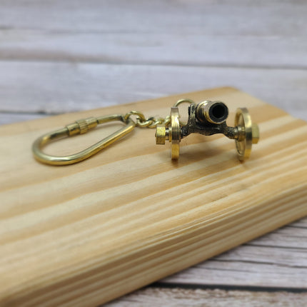 Cannon Keychain, Cannon Keyring, Antique Reproduction Brass Keychain, Nautical Keychain - Pink Horse Florida