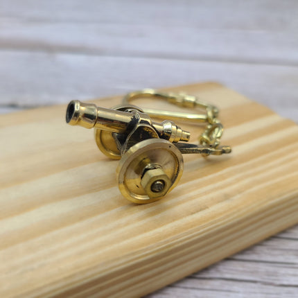 Cannon Keychain, Cannon Keyring, Antique Reproduction Brass Keychain, Nautical Keychain - Pink Horse Florida