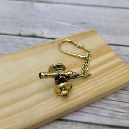 Cannon Keychain, Cannon Keyring, Antique Reproduction Brass Keychain, Nautical Keychain - Pink Horse Florida