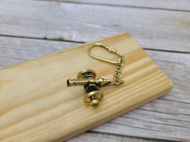 Cannon Keychain, Cannon Keyring, Antique Reproduction Brass Keychain, Nautical Keychain - Pink Horse Florida