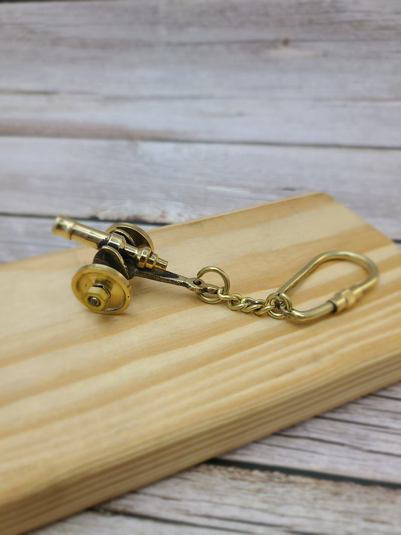 Cannon Keychain, Cannon Keyring, Antique Reproduction Brass Keychain, Nautical Keychain - Pink Horse Florida