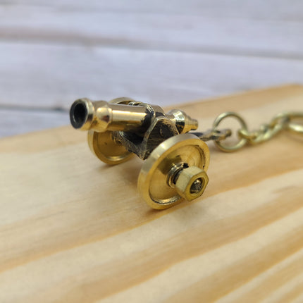 Cannon Keychain, Cannon Keyring, Antique Reproduction Brass Keychain, Nautical Keychain - Pink Horse Florida