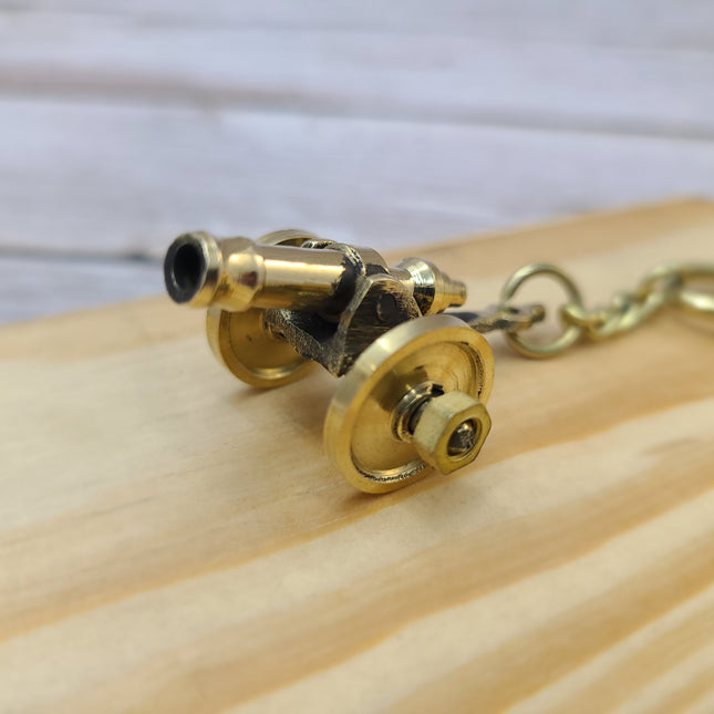 Cannon Keychain, Cannon Keyring, Antique Reproduction Brass Keychain, Nautical Keychain - Pink Horse Florida