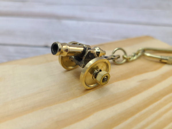 Cannon Keychain, Cannon Keyring, Antique Reproduction Brass Keychain, Nautical Keychain - Pink Horse Florida