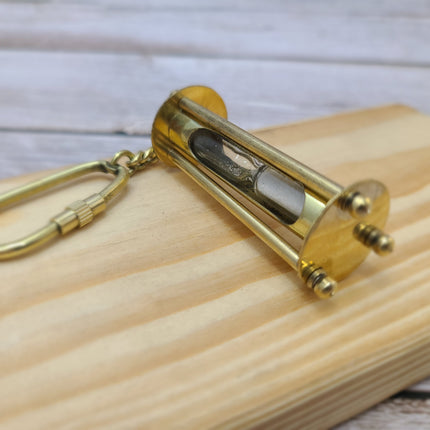 Sand Timer Keychain, Brass Sand Timer Keychain, Brass Key Ring, Nautical Keychain, Hourglass, Vintage Reproduction Hourglass - Pink Horse Florida
