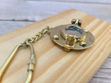 Porthole Keychain, Brass Porthole Keychain, Solid Brass Porthole Mirror Key Chain Nautical Ship Porthole Key Ring - Pink Horse Florida