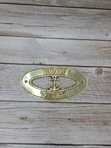 Poop Deck Sign, Wall Sign, Brass Poop Deck Sign, Nursery Decor, Nautical Decor - Pink Horse Florida