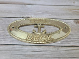 Poop Deck Sign, Wall Sign, Brass Poop Deck Sign, Nursery Decor, Nautical Decor - Pink Horse Florida