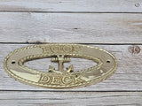 Poop Deck Sign, Wall Sign, Brass Poop Deck Sign, Nursery Decor, Nautical Decor - Pink Horse Florida