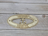 Poop Deck Sign, Wall Sign, Brass Poop Deck Sign, Nursery Decor, Nautical Decor - Pink Horse Florida