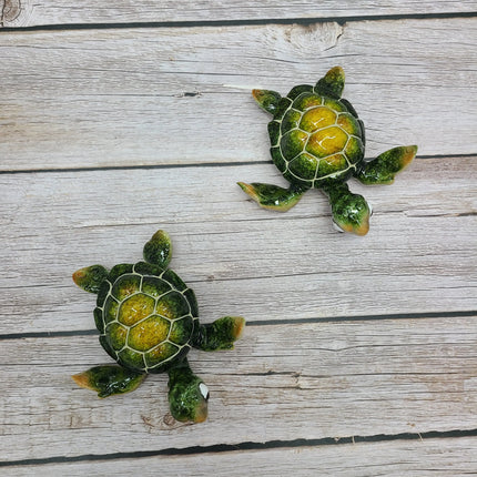 Sea Turtle Figurine SET of TWO, Cartoon Sea Turtle Figurine, Turtle Lover Gift, Ocean Lover Gift, Cartoon Turtle Figurine, Sea Turtle Gift - Pink Horse Florida