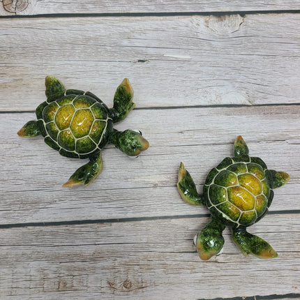 Sea Turtle Figurine SET of TWO, Cartoon Sea Turtle Figurine, Turtle Lover Gift, Ocean Lover Gift, Cartoon Turtle Figurine, Sea Turtle Gift - Pink Horse Florida