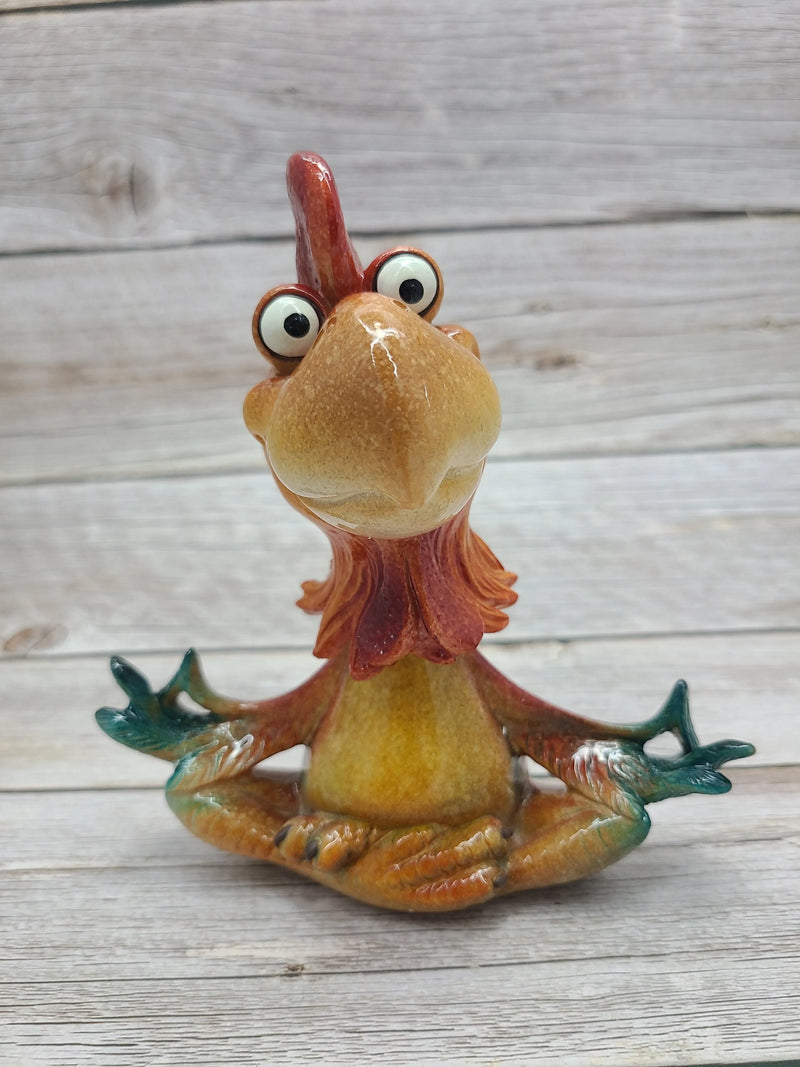 Bobblehead Rooster, Rooster Figurine, Funny Animal Figurine, Farm Figurine, Farm Decor, Farmhouse - Pink Horse Florida