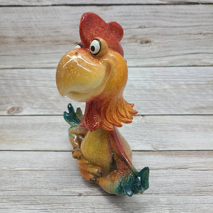 Bobblehead Rooster, Rooster Figurine, Funny Animal Figurine, Farm Figurine, Farm Decor, Farmhouse - Pink Horse Florida