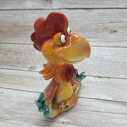 Bobblehead Rooster, Rooster Figurine, Funny Animal Figurine, Farm Figurine, Farm Decor, Farmhouse - Pink Horse Florida