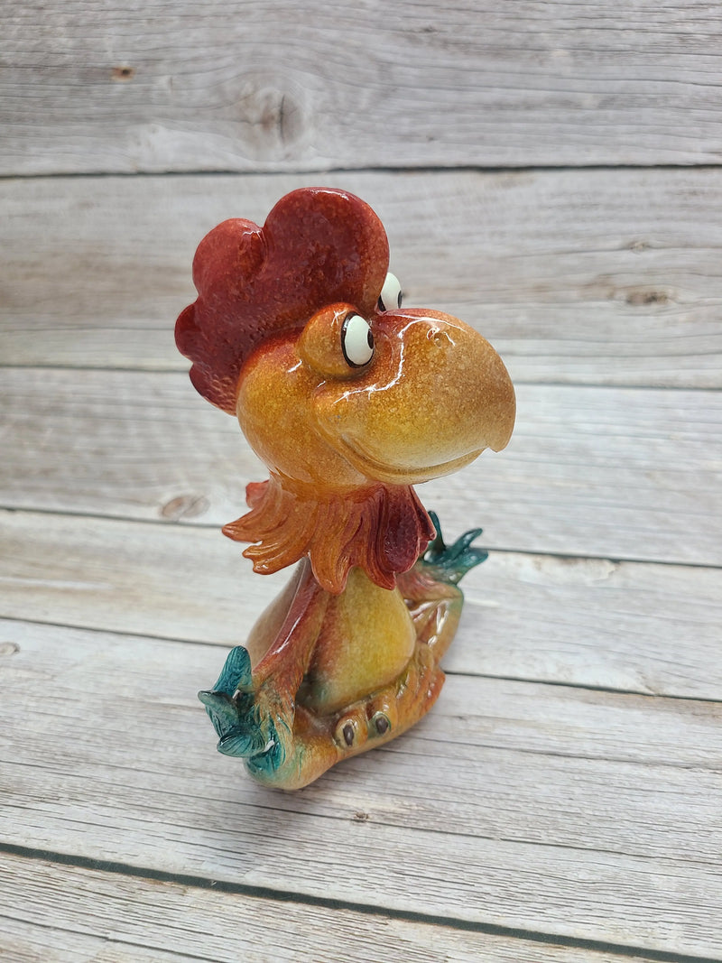 Bobblehead Rooster, Rooster Figurine, Funny Animal Figurine, Farm Figurine, Farm Decor, Farmhouse - Pink Horse Florida