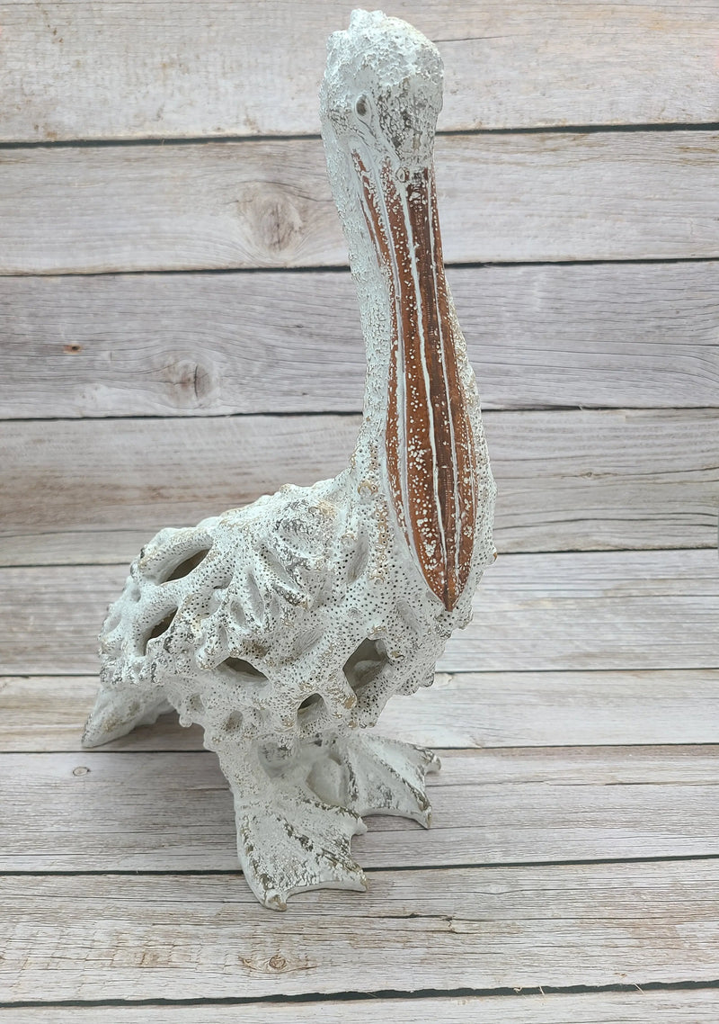 Pelican Figurine, Coral Pelican, Pelican Decor, Pelican Gift, Pelican Statue, Beach Decor, Coral - Pink Horse Florida