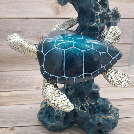 Turtle Figurine, JUMBO Sea Turtle Figurine, Double Turtle Figurine, Turtle Decor, Sea Turtle Decor, Beach Home, Beach Decor, Ocean Decor - Pink Horse Florida
