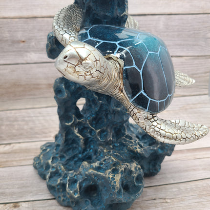 Turtle Figurine, JUMBO Sea Turtle Figurine, Double Turtle Figurine, Turtle Decor, Sea Turtle Decor, Beach Home, Beach Decor, Ocean Decor - Pink Horse Florida