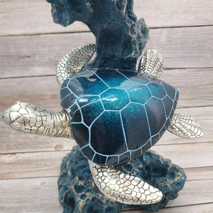 Turtle Figurine, JUMBO Sea Turtle Figurine, Double Turtle Figurine, Turtle Decor, Sea Turtle Decor, Beach Home, Beach Decor, Ocean Decor - Pink Horse Florida