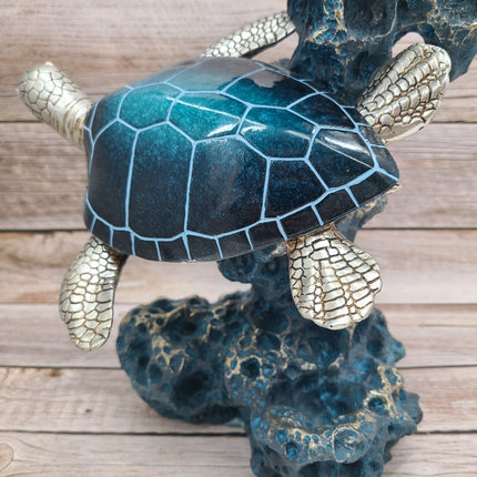 Turtle Figurine, JUMBO Sea Turtle Figurine, Double Turtle Figurine, Turtle Decor, Sea Turtle Decor, Beach Home, Beach Decor, Ocean Decor - Pink Horse Florida