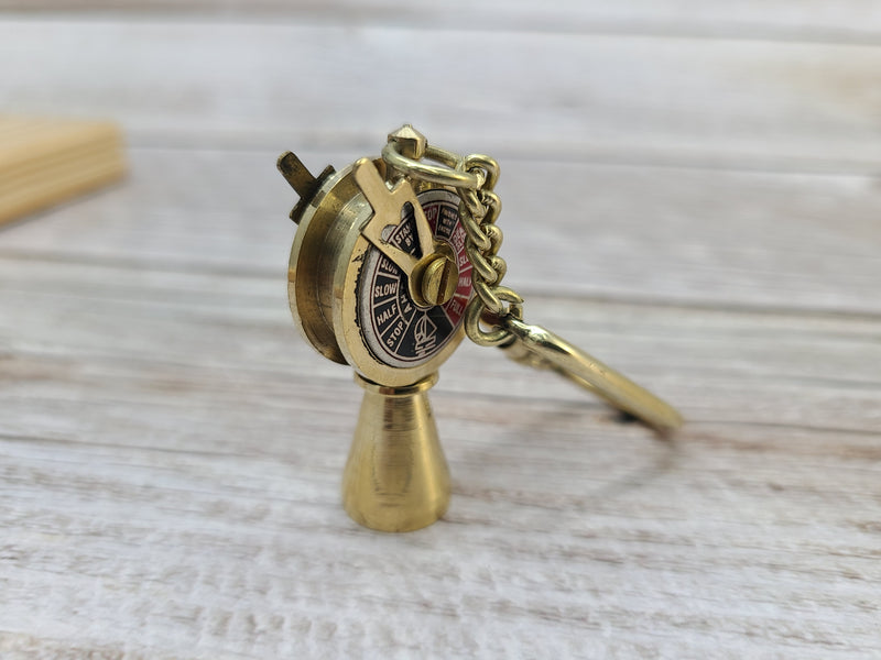 Telegraph Keychain, Brass Telegraph Keychain, Titanic Telegraph Keychain - Pink Horse Florida