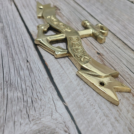 Poop Deck Sign, Poop Deck with Anchor, FREE SHIPPING Wall Sign, Brass Poop Deck Sign, Nursery Decor, Nautical Decor - Pink Horse Florida