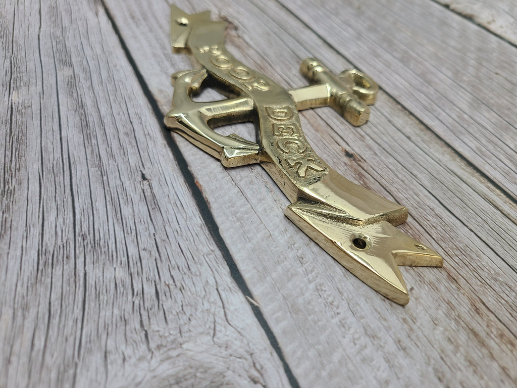 Poop Deck Sign, Poop Deck with Anchor, FREE SHIPPING Wall Sign, Brass Poop Deck Sign, Nursery Decor, Nautical Decor - Pink Horse Florida