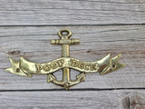 Poop Deck Sign, Poop Deck with Anchor, FREE SHIPPING Wall Sign, Brass Poop Deck Sign, Nursery Decor, Nautical Decor - Pink Horse Florida