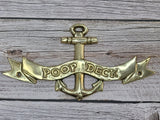 Poop Deck Sign, Poop Deck with Anchor, FREE SHIPPING Wall Sign, Brass Poop Deck Sign, Nursery Decor, Nautical Decor - Pink Horse Florida