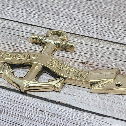 Poop Deck Sign, Poop Deck with Anchor, FREE SHIPPING Wall Sign, Brass Poop Deck Sign, Nursery Decor, Nautical Decor - Pink Horse Florida