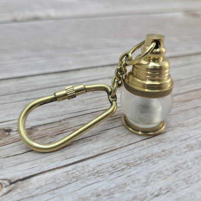 Lantern Keychain, Lantern Keyring, FREE SHIPPING, Vintage Reproduction Keychain, Brass Keychain, Nautical Keychain - Pink Horse Florida