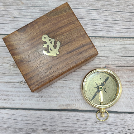 Antique Compass Reproduction, Vintage Compass, Brass Compass, Pocket Compass - Pink Horse Florida