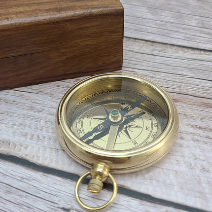 Antique Compass Reproduction, Vintage Compass, Brass Compass, Pocket Compass - Pink Horse Florida