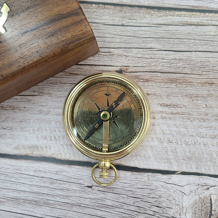 Antique Compass Reproduction, Vintage Compass, Brass Compass, Pocket Compass - Pink Horse Florida