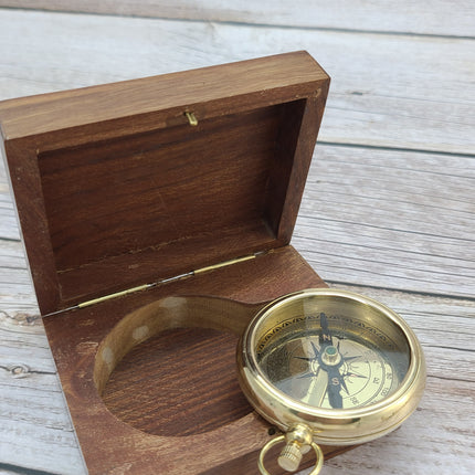 Antique Compass Reproduction, Vintage Compass, Brass Compass, Pocket Compass - Pink Horse Florida