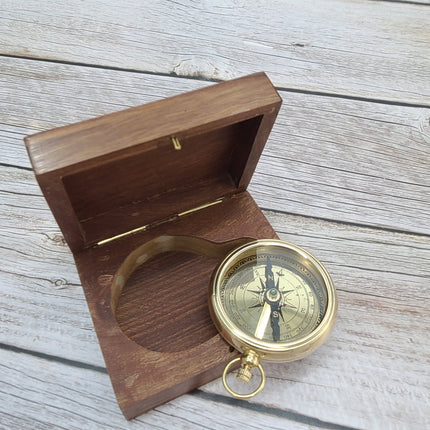 Antique Compass Reproduction, Vintage Compass, Brass Compass, Pocket Compass - Pink Horse Florida