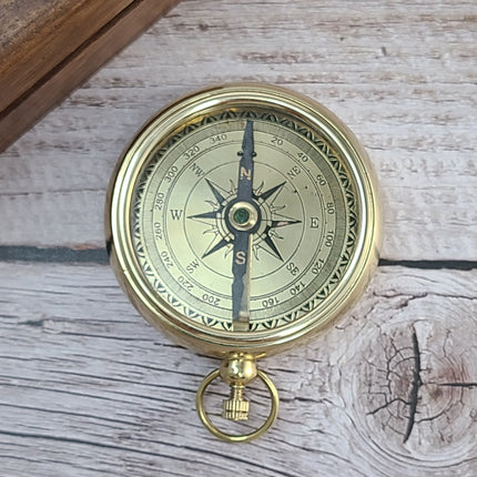 Antique Compass Reproduction, Vintage Compass, Brass Compass, Pocket Compass - Pink Horse Florida