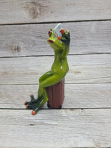 Funny Frog Figurine, On Sale Frog Figurine, Funny Pen Holder, Funny Figurine, Funny Office Decor - Pink Horse Florida