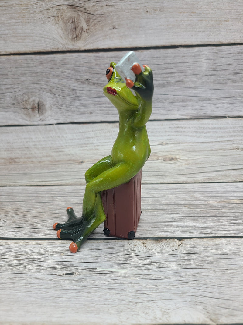 Funny Frog Figurine, On Sale Frog Figurine, Funny Pen Holder, Funny Figurine, Funny Office Decor - Pink Horse Florida