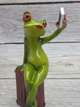 Funny Frog Figurine, On Sale Frog Figurine, Funny Pen Holder, Funny Figurine, Funny Office Decor - Pink Horse Florida