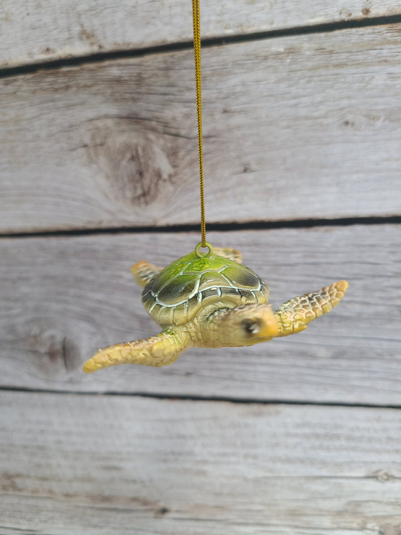 Sea Turtle Ornament Figurine SET OF TWO, Blue Hanging Turtle, Sea Turtle Figurine, Turtle Christmas Ornament, Turtle Gift, Sea Turtle Gift - Pink Horse Florida