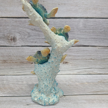 Turtle Figurine, Sea Turtle Figurine, Triple Turtle Figurine, Turtle Decor, Sea Turtle Decor, Beach - Pink Horse Florida